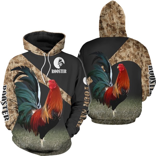 Personalized Name Rooster 3D Hoodie All Over Printed For Men For Women-image