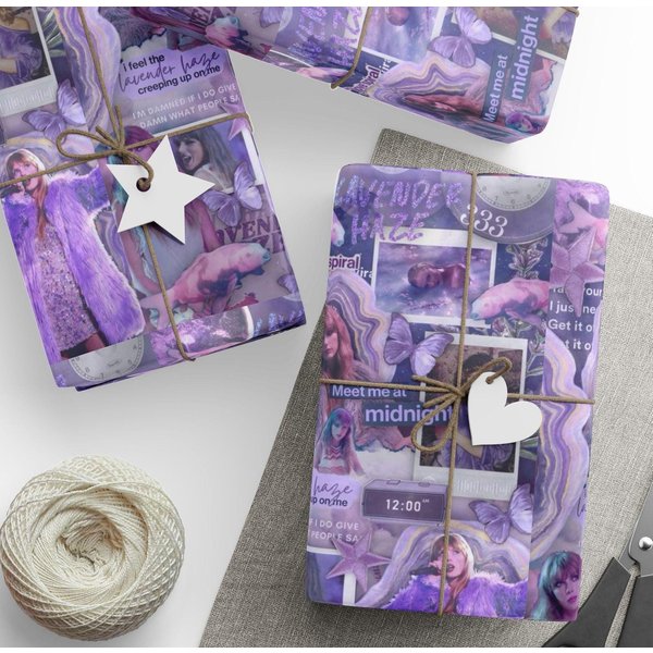 Wrapping Paper, Swift Music Fan, Gift Giving, Taylor, Swiftie, Christmas, Midnights Album-image