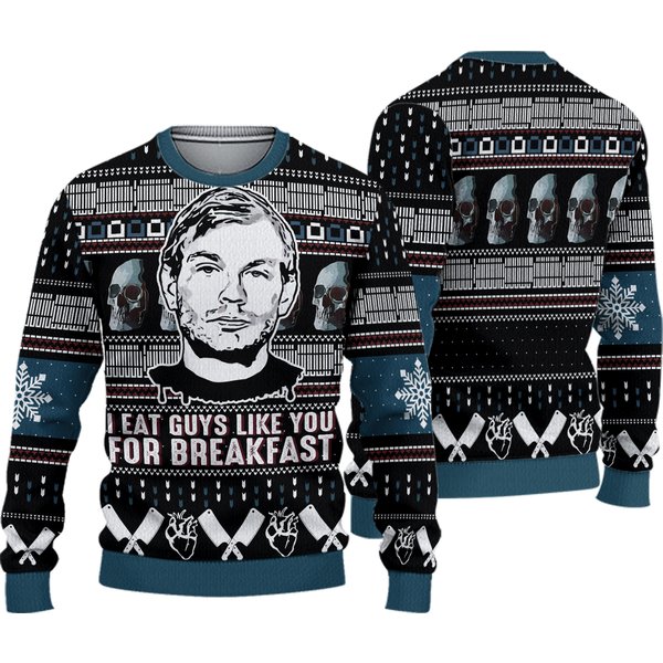 Jeffrey Dahmer Ugly Sweater, Ugly Christmas Sweater For Men Women-image