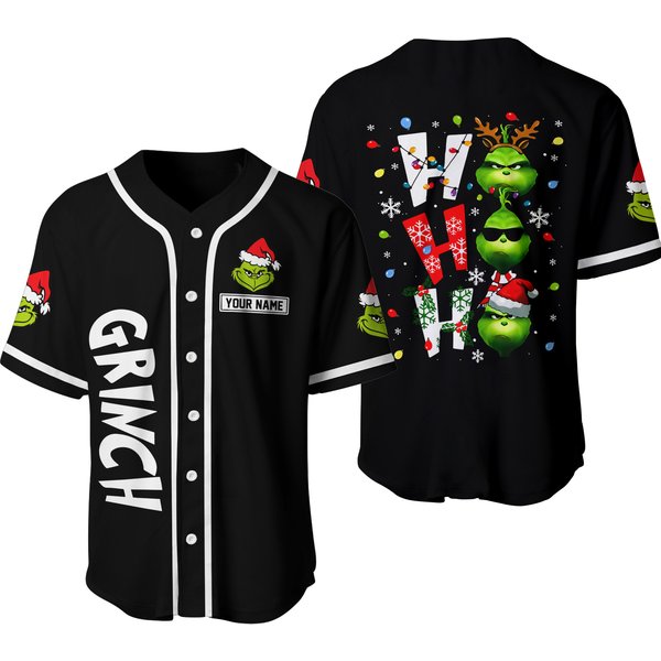 The Funny Character Hohoho Christmas Custom Name Baseball Jersey-image