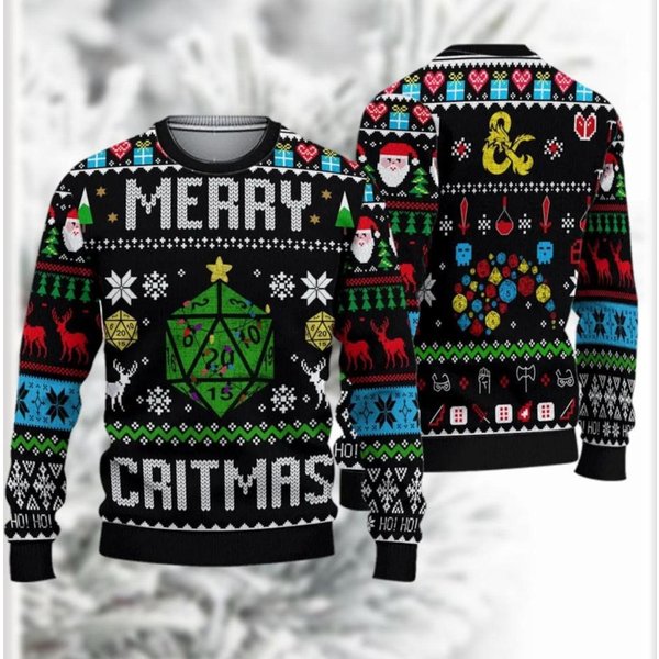 Dungeons And Dragons Merry Critmas Ugly Christmas Sweater-image