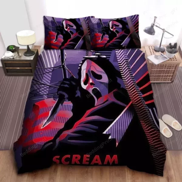 Ghostface In Scream Alternative Poster Bed Cover Duvet Cover Bedding Set-image
