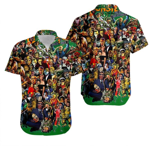 Famous Monsters Of Filmland Unisex Hawaiian Shirt-image