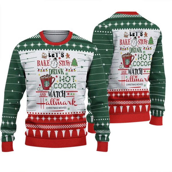 Hallmark Christmas Movies Ugly Sweater, Christmas Coffee Cups Sweater-image