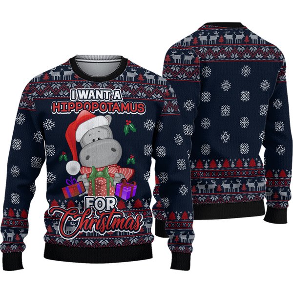I Want A Hippopotamus For Christmas Ugly Sweater-image