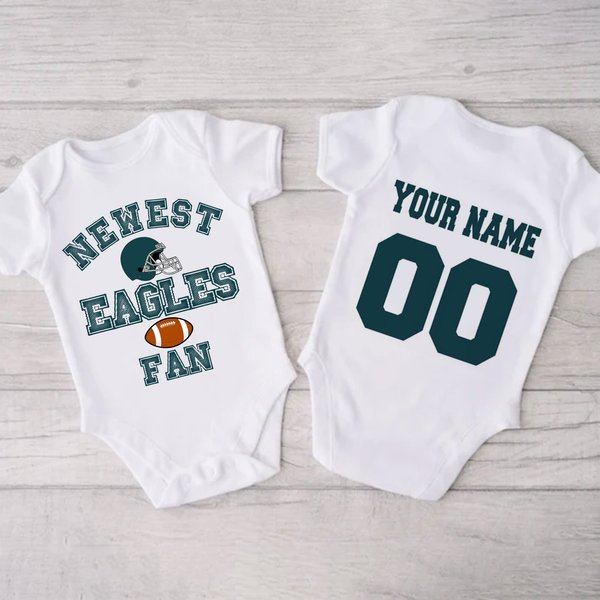 Personalized Name And Number Newest Eagles Fan Bodysuits-image