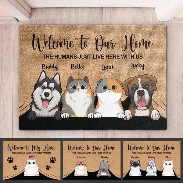 Welcome To The Pet Home - Funny Personalized Pet Decorative Mat, Doormat (Cat &Amp; Dog) (Tw)-image