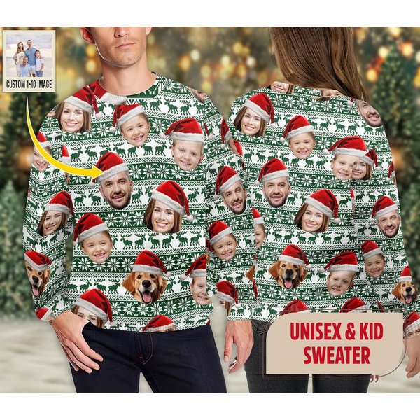 Personalized Christmas With Face Ugly Christmas Sweater, Custom Family Photo-image