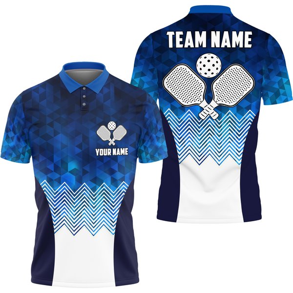 Pickleball Diamond Pattern Personalized Name, Team Name Unisex Polo Shirt-image