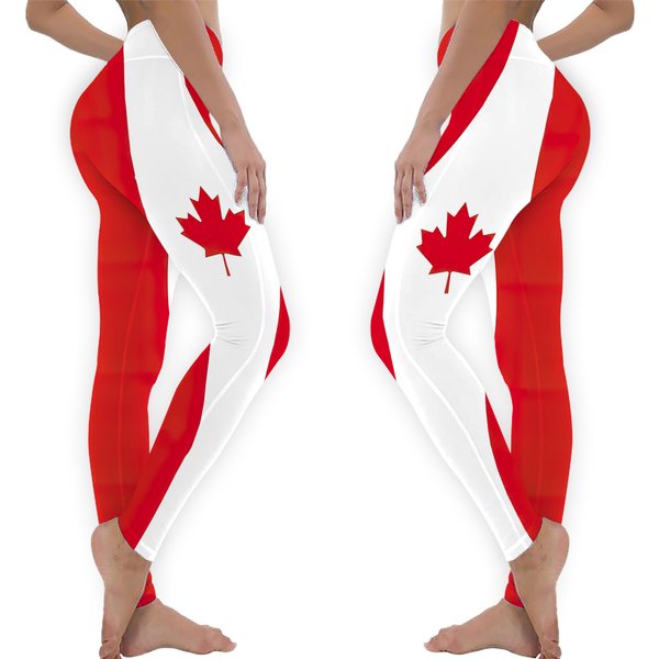 The Maple Leaf Canadian Flag For Canada - Plain And Simple Leggings-image