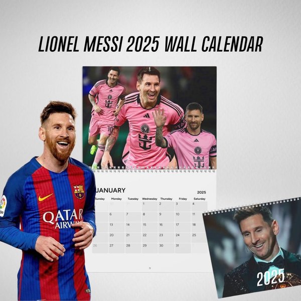 Lionel Messi 2025 Wall Calendar, Fan Gift, Sza Merch, Messi Art, Christmas Gift, Birthday Gift-image