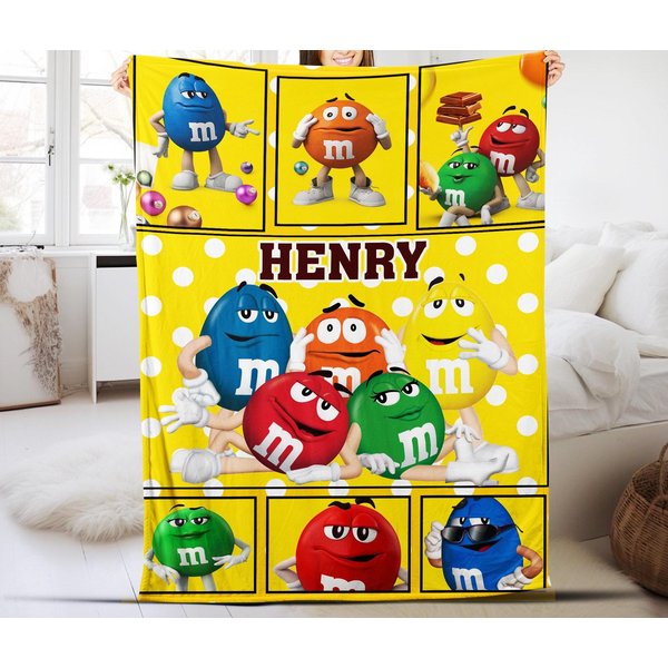 Personalized M And M Blanket, M&M's World Throw Blanket-image