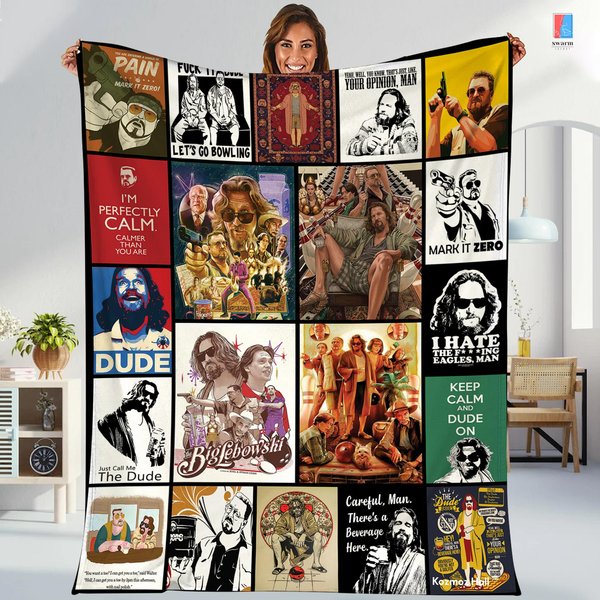The Big Lebowski Fleece Blanket, The Dude Blanket, Jeffrey Lebowski Blanket