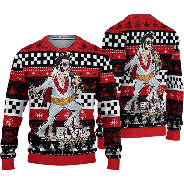 Elvis Presley Sweater, Ugly Christmas Shirt, Elvis Presley Gift, Xmas Sweater