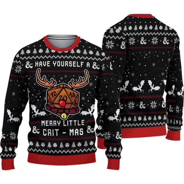 Christmas Dnd Ugly Sweater, Dungeons And Dragons Ugly Christmas Sweater
