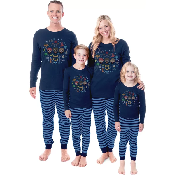 Harry Potter Golden Trio Icons Sweater Matching Family Pajama Set-image