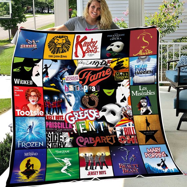Broadway Musicals Blanket, Broadway Theatre Fleece Blanket-image