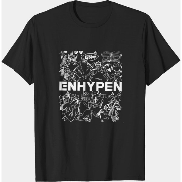 Enhypen Kpop Doodle Art Shirt, Vintage Enhypen Merch Tee-image