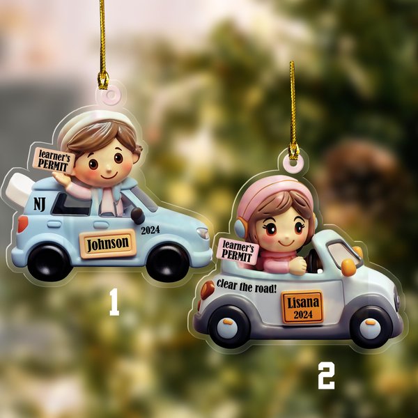 Driver Learner's Permit Personalized Christmas Ornament, Personalized Christmas Ornament-image