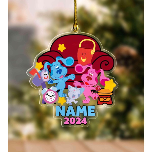 Blues Clues Ornament, Personalized Blue Clues Ornament, Personalized Family Ornament Um02