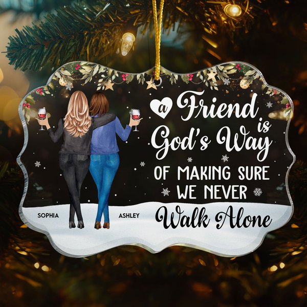 Friends We Never Walk Alone - Personalized Acrylic Ornament-image