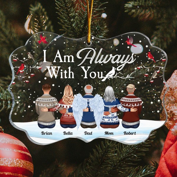 I Am Always With You - Personalized Memorial Ornament - Family Hugging-image