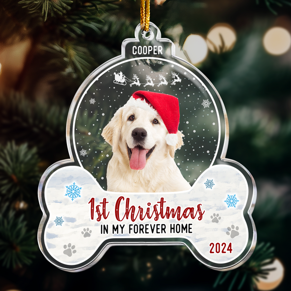1St Christmas Dog Cat - Personalized Acrylic Photo Ornament-image