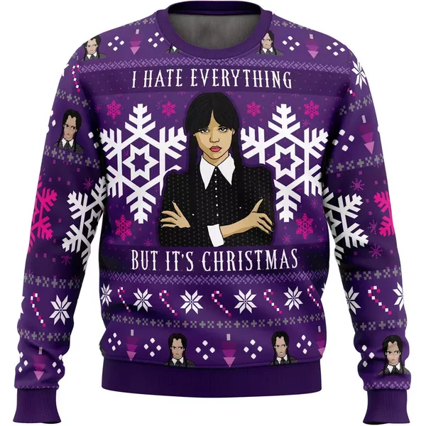 Christmas Wednesday Adams Family Ugly Christmas Sweater