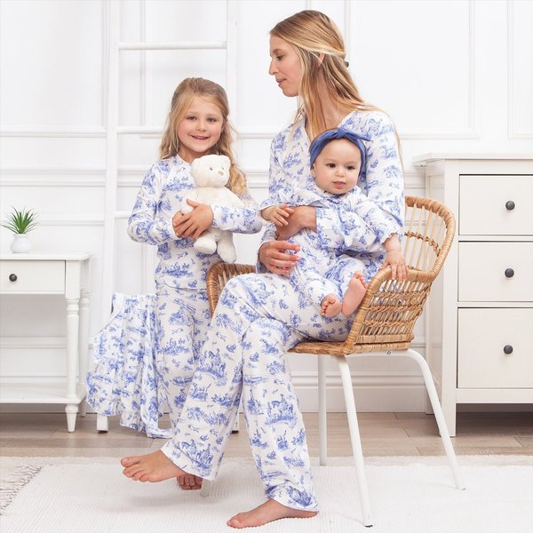 Toile De Jouy Bamboo Pajamas, Family Matching Pajamas