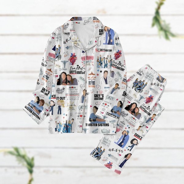 Christmas Greys Anatomy Pajamas Set, Hospital Movie Pajamas Christmas-image