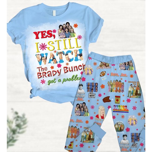 Christmas The Brady Bunch Pajamas Set, Vintage Tv Sitcom Series Tshirt, Family Matching Pajamas Set-image