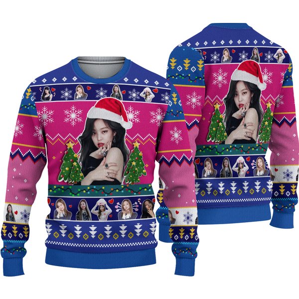 Blackpink Band Merry Xmas Gift, Santa Jenny All-over Print Thicken Sweater