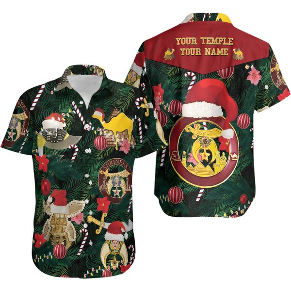 Shriners Nobles Merry Christmas Hawaiian Shirt-image