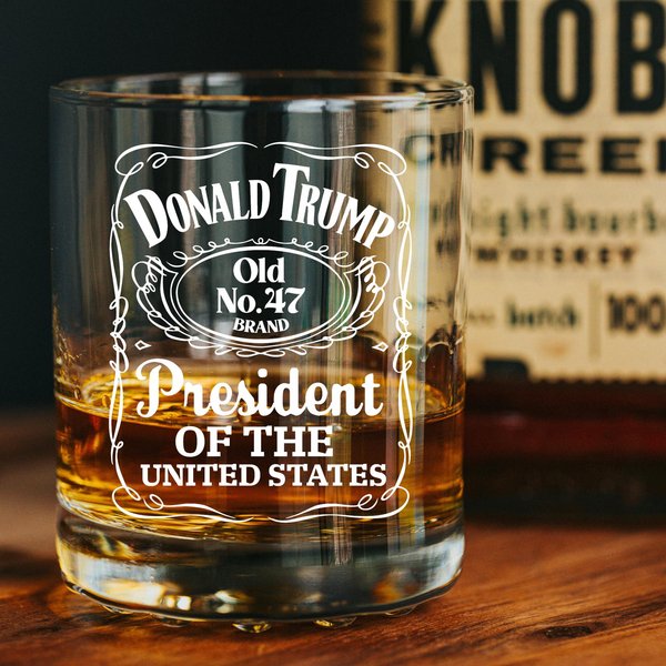 Donald Trump Whiskey Glass, 47Th President Bourbon Rock Glasses-image