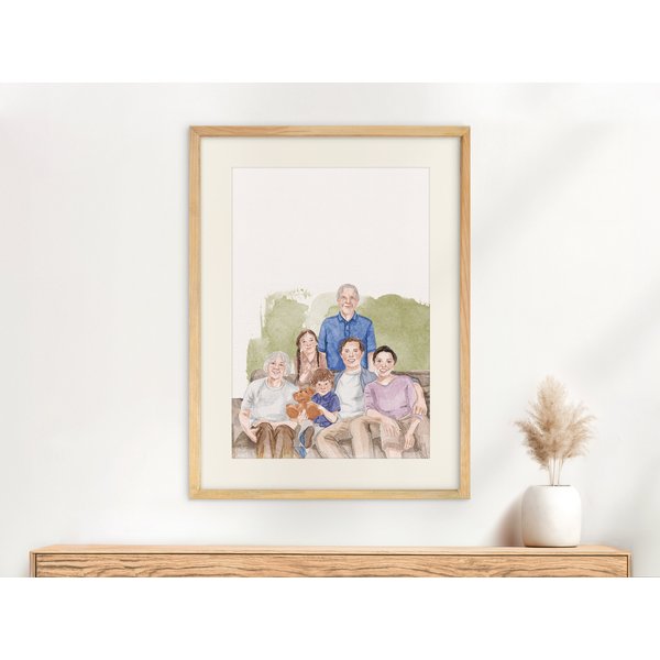 Custom Watercolor Painting, Family Portrait, Personalized Gift, Painting From Photo