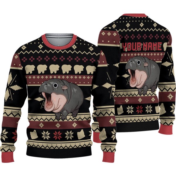 Personalize Christmas Funy Moo Deng Awesome Syle Red Ca34 Moo Deng