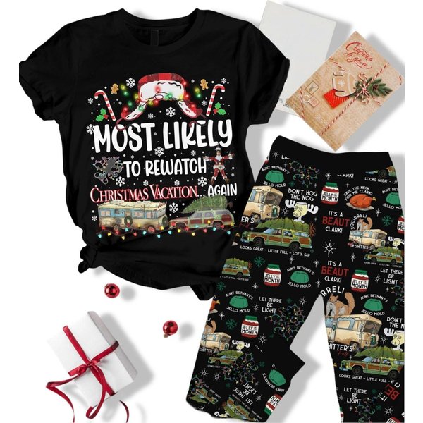 Griswold Christmas Tshirt, Clark Griswold Pajamas Pants, Christmas Vacation-image