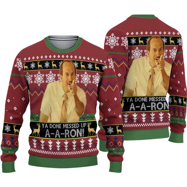 Key And Peele Christmas Ugly Sweater, Ya Done Messed Up Aaron-image