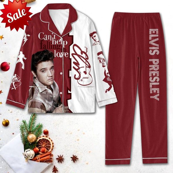 Elvis Presley Christmas Pajama Set For Fans-image