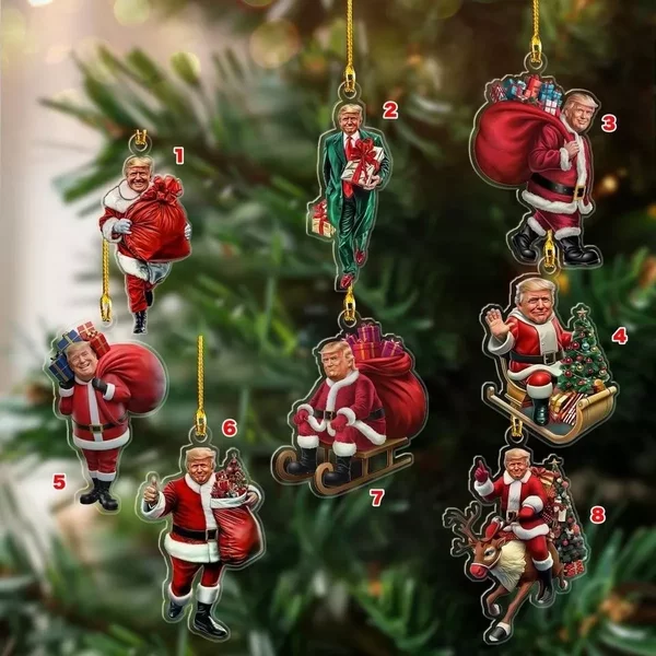 Donald Trump Christmas 2024 Ornament, Santa Trump Acrylic Ornament-image