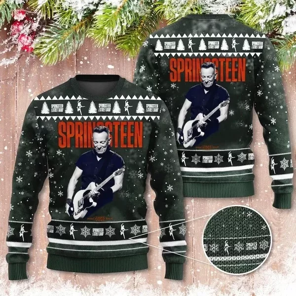 90S Bruce Springsteen Christmas Ugly Sweater, Springsteen Estreet Band Shirt-image