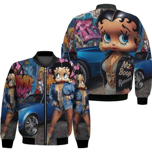 90S Betty Boop Women's Bomber Jacket-image