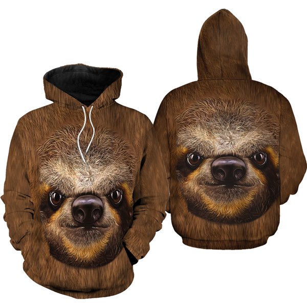 Halloween Sloth Animal Cosplay 3D Hoodie Joggers, Sloth Costume Adult, Animal Costume-image
