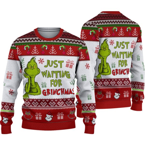 Funny Character Est. 1957 Just Waiting For Christmas 2024 Ugly Sweater