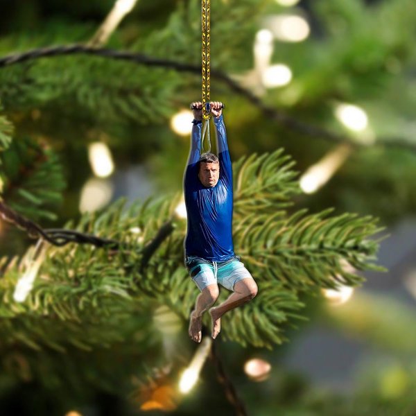 Tim Robinson On A Zipline Acrylic Ornament, Funny Meme Gift-image