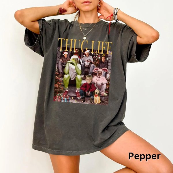 Comfort Colors Thug Life Christmas Shirt, Christmas Sweatshirt-image