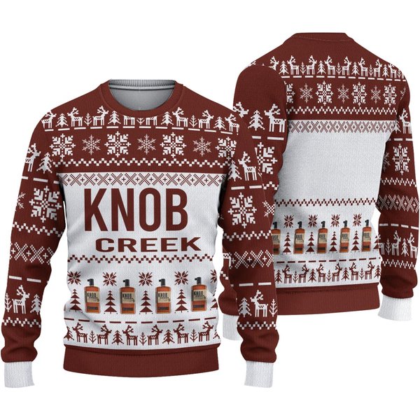 Knob Creek Malt Whiskey Christmas Ugly Sweater, Whiskey Ugly Sweater-image