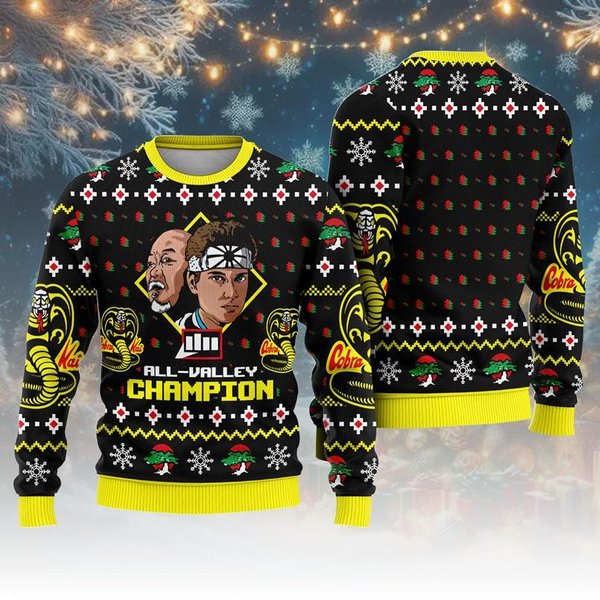 The Karate Ugly Christmas Sweater, Daniel Larusso Johnny Lawrence Ugly Christmas-image