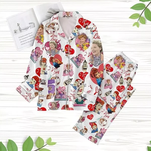I Love Lucy Movie Pajamas, I Love Lucy Christmas Gift Pajamas Set-image