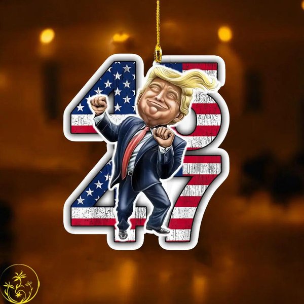 President 45-47 Dancing Ornament, Trump Christmas Ornament-image